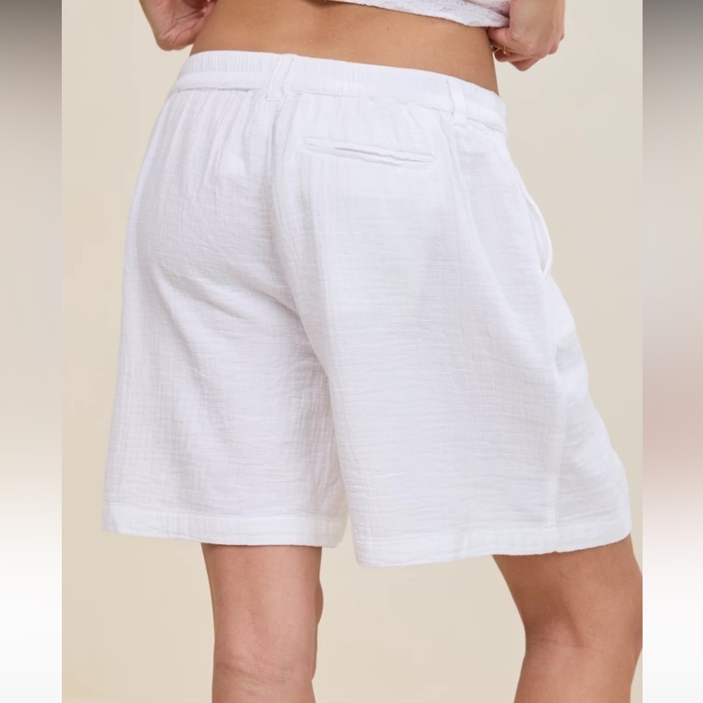 Aerie Women's XL Daybreak Trouser Short White Mid Rise 100% Cotton Beach MidRise - Picture 16 of 16